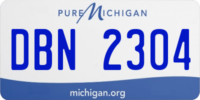 MI license plate DBN2304