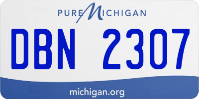 MI license plate DBN2307