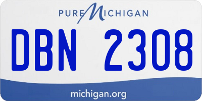 MI license plate DBN2308
