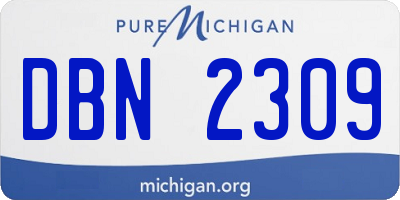MI license plate DBN2309