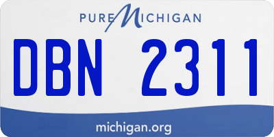 MI license plate DBN2311