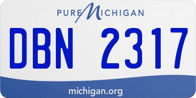 MI license plate DBN2317