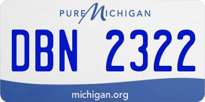 MI license plate DBN2322