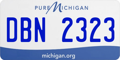 MI license plate DBN2323
