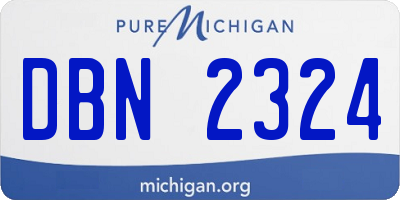 MI license plate DBN2324