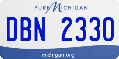 MI license plate DBN2330