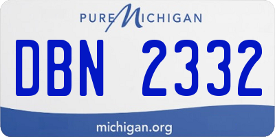 MI license plate DBN2332