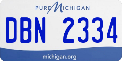 MI license plate DBN2334