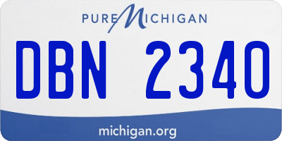 MI license plate DBN2340