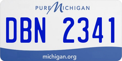 MI license plate DBN2341