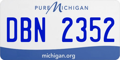 MI license plate DBN2352
