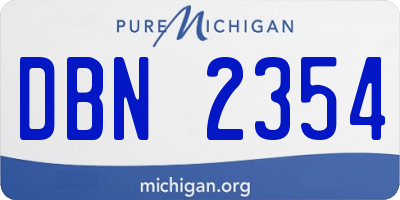 MI license plate DBN2354