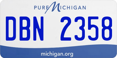 MI license plate DBN2358