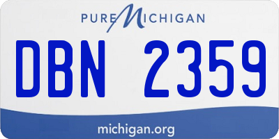MI license plate DBN2359