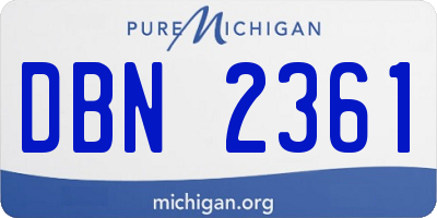 MI license plate DBN2361