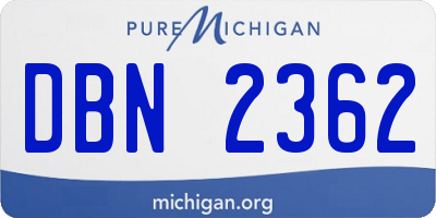 MI license plate DBN2362
