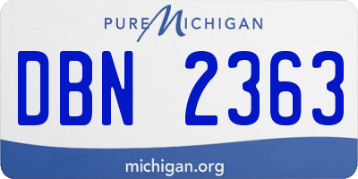 MI license plate DBN2363