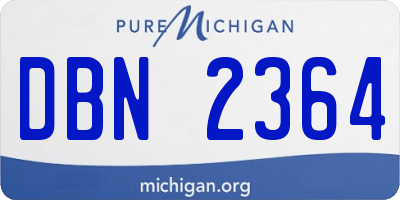 MI license plate DBN2364