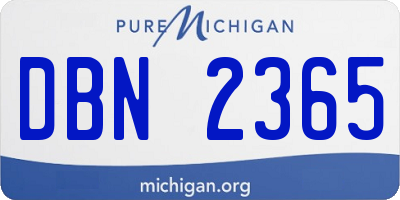 MI license plate DBN2365