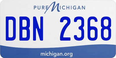 MI license plate DBN2368