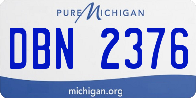 MI license plate DBN2376