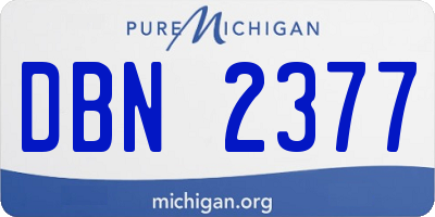 MI license plate DBN2377