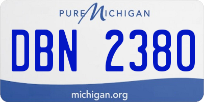 MI license plate DBN2380