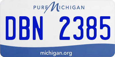 MI license plate DBN2385