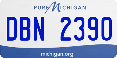 MI license plate DBN2390
