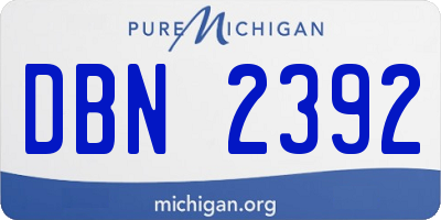 MI license plate DBN2392