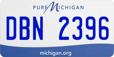 MI license plate DBN2396