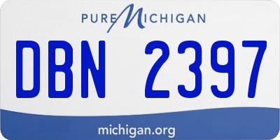 MI license plate DBN2397