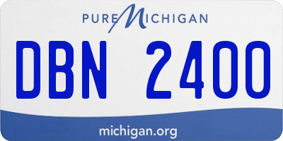 MI license plate DBN2400