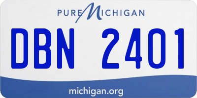 MI license plate DBN2401