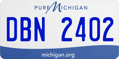 MI license plate DBN2402