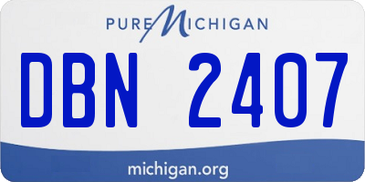 MI license plate DBN2407