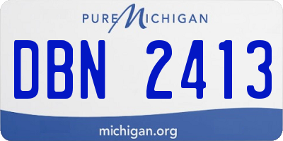 MI license plate DBN2413