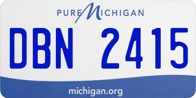 MI license plate DBN2415