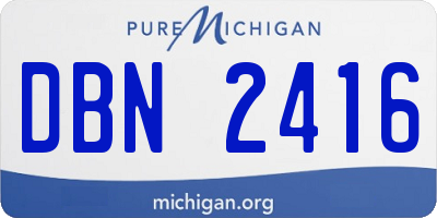 MI license plate DBN2416
