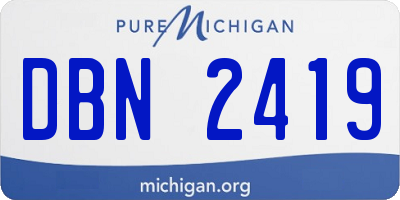 MI license plate DBN2419