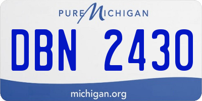 MI license plate DBN2430