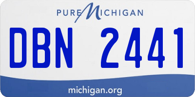MI license plate DBN2441