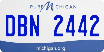 MI license plate DBN2442