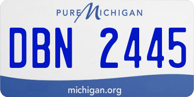 MI license plate DBN2445