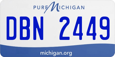 MI license plate DBN2449