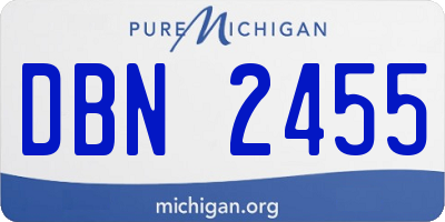 MI license plate DBN2455
