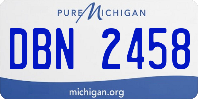MI license plate DBN2458