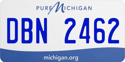 MI license plate DBN2462