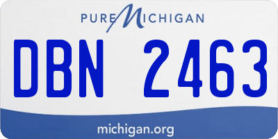 MI license plate DBN2463