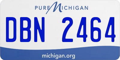 MI license plate DBN2464